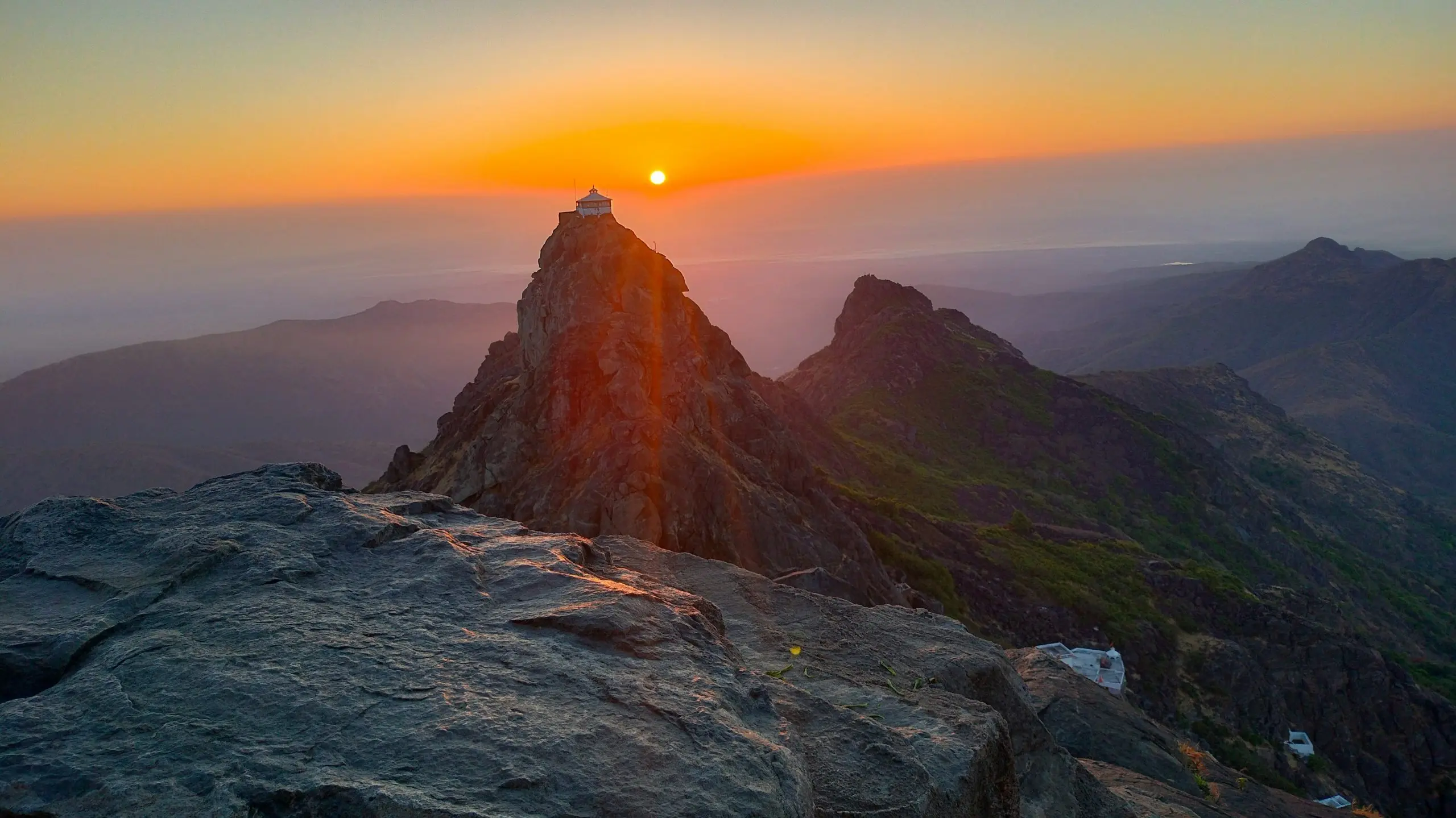Historic architecture and Girnar hills at Junagadh